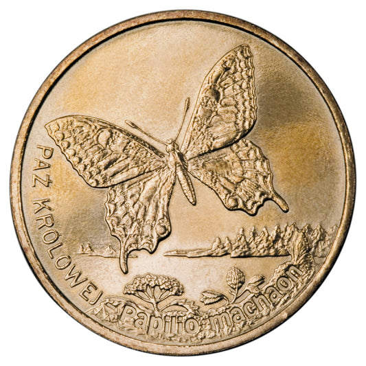 2 zł Paź Królowej (łac. Papilio machano)